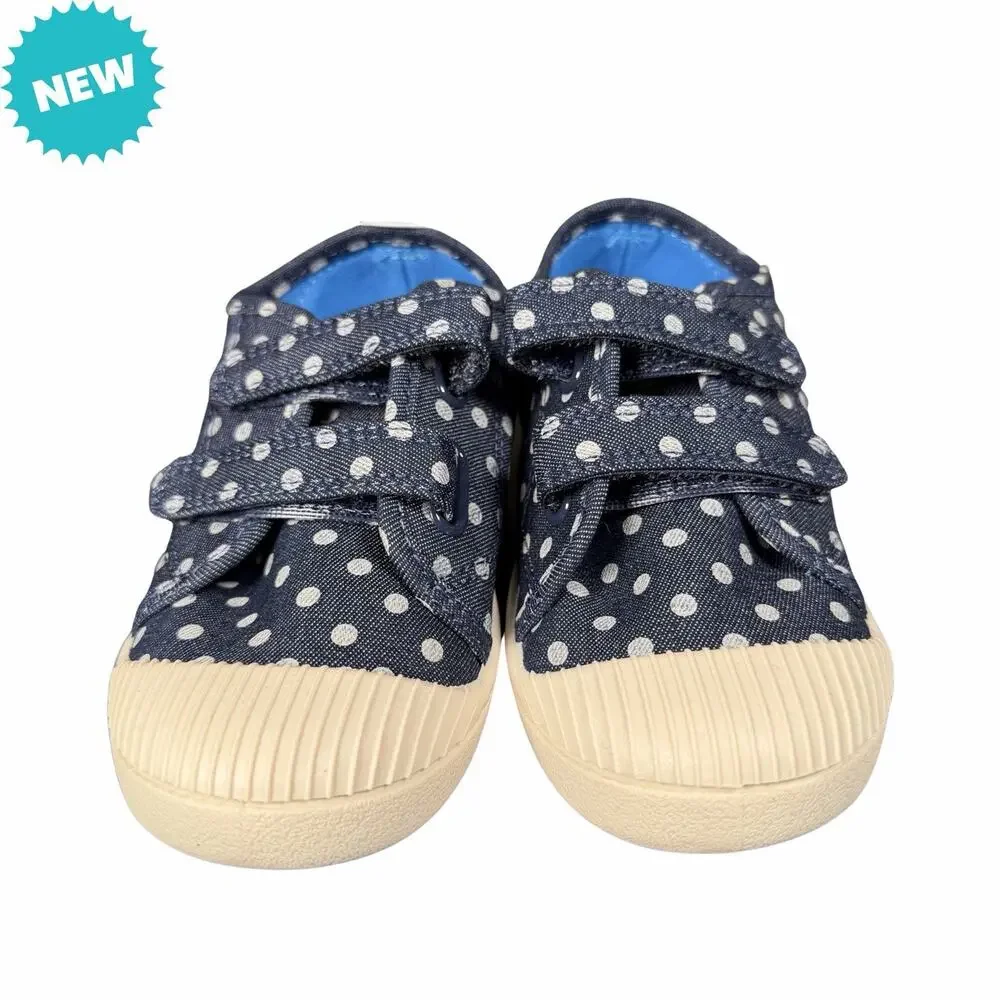 Cat and Jack Toddler Parker Sneakers Size 11 C Blue White Polka Dot NWT